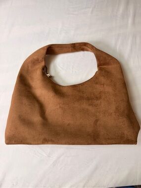 Suede Hobo Shoulder Bag in Brown
